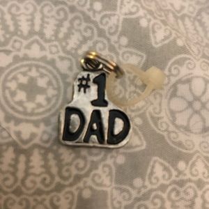 GANZ silver toned charm- #1 dad